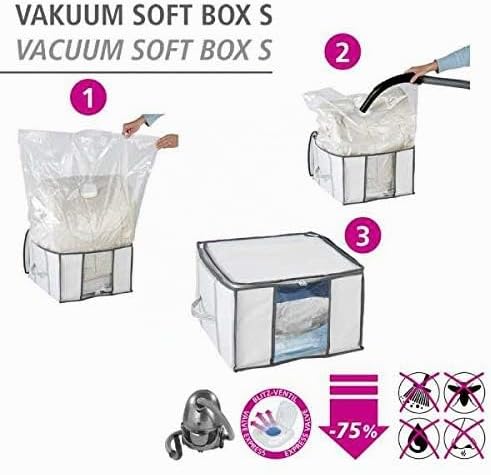 WENKO Vakuum Soft Box S mit Blitz-Ventil Weiss Small, Small