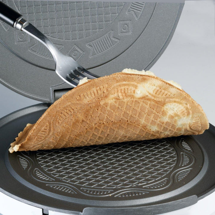 Cloer 281 Hörncheneisen für hauchdünne, knusprige Hörnchen, 800 W, Backfläche 15 cm Durchmesser, sch