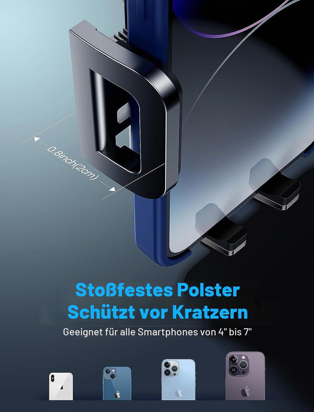 TOPGO Getränkehalter, Handyhalterung, kein Schütteln, stabile und verstellbare Stange, Auto-Getränke