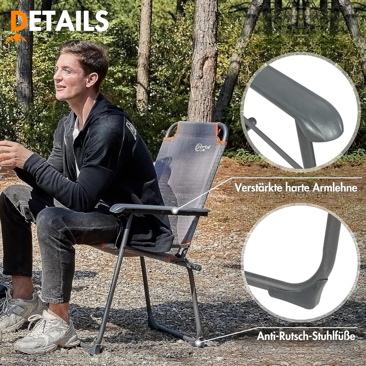Portal Campingstuhl faltbar Klappstuhl Camping bis 100kg belastbar leicht Angelstuhl Strandstuhl kla