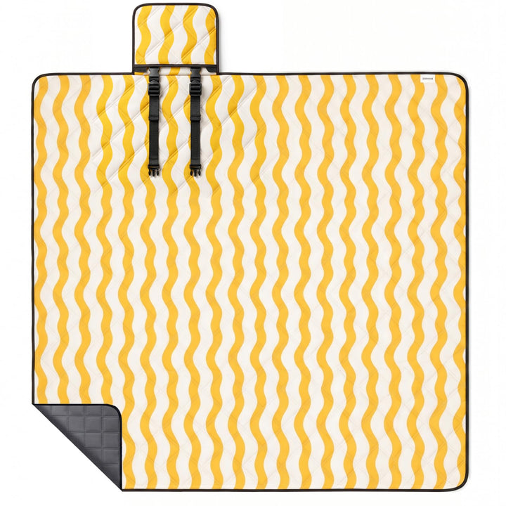 WolfWise Picknickdecke Wasserdicht, 200x200 cm grosse Stranddecke, Faltbare Picknick Decke mit Verst