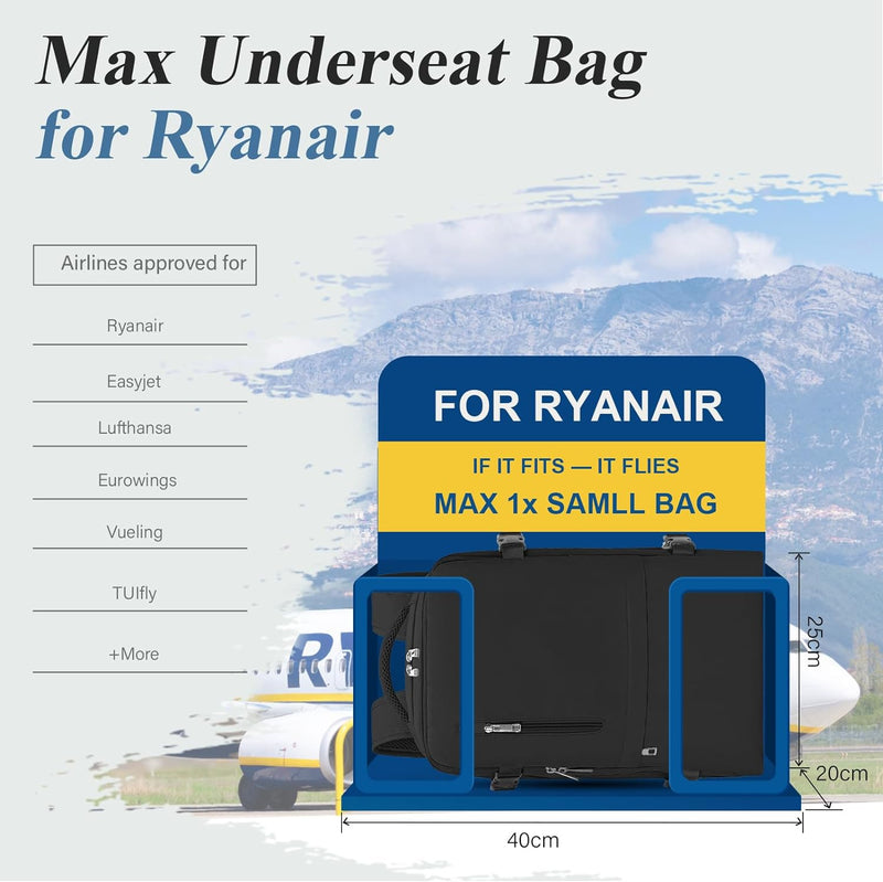 VMIKIV für Ryanair Handgepäck 40x20x25 Rucksack Handgepäck Flugzeug,Reiserucksack Klein Handgepäck T