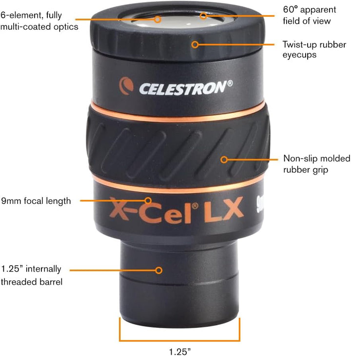 Celestron X-Cel LX 9 mm/1,25'' Okular, 9 mm