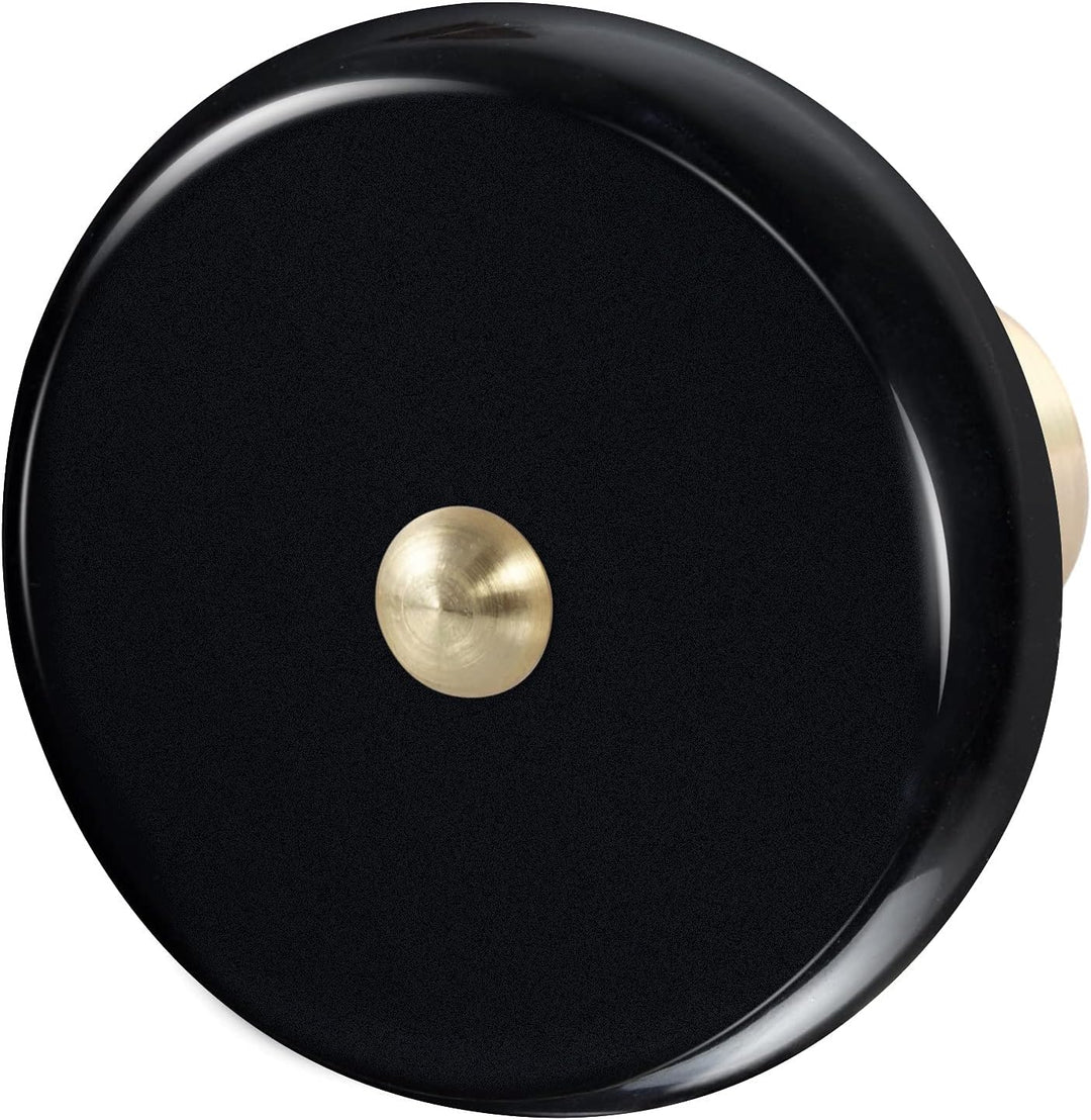 KYEYGWO 4 Stück Obsidian Natürlicher Kristall Möbelknöpfe mit Schraube, Runde Stein Schubladenknöpfe