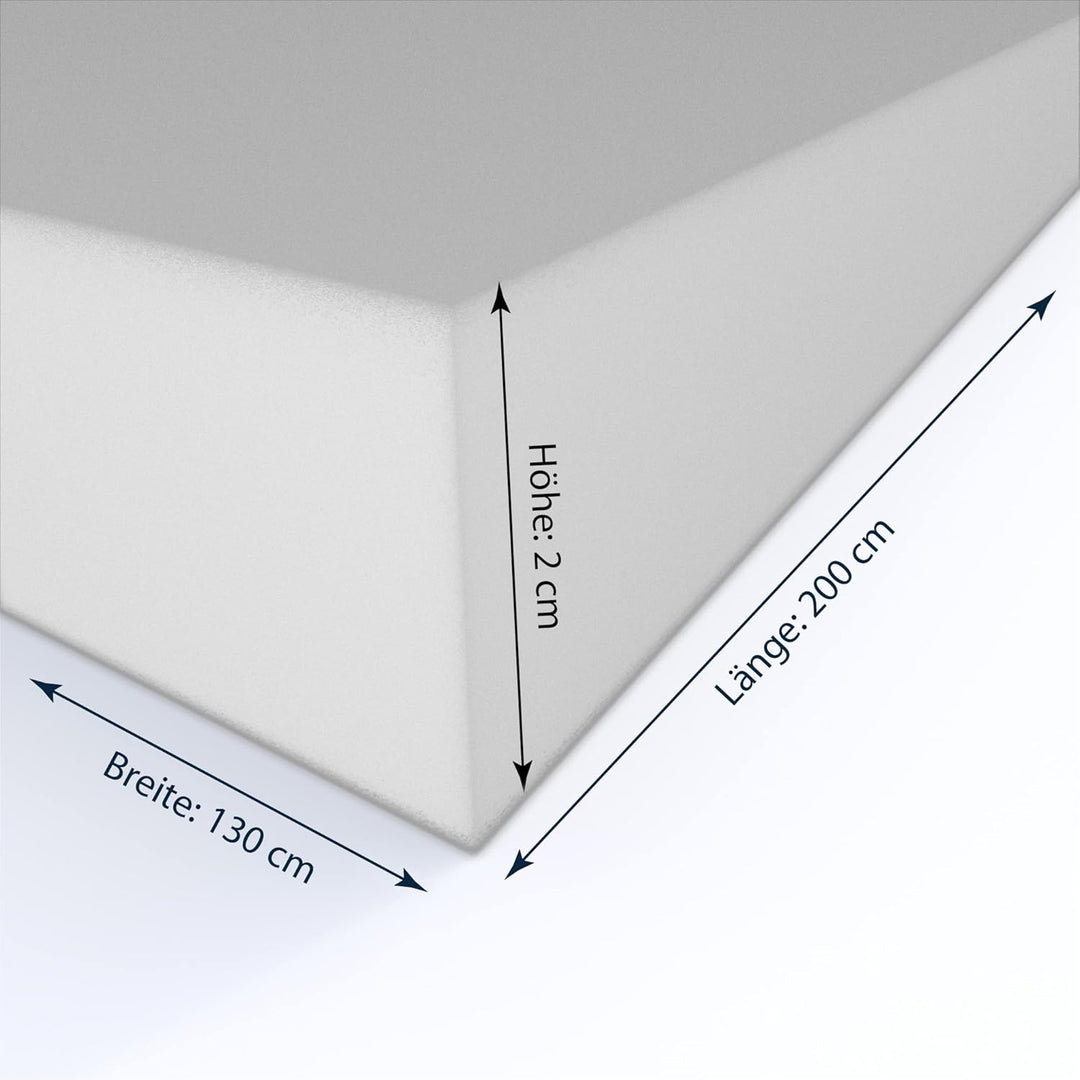 MSS e.K. Schaumstoffplatte Polster Auflage Topper - 200 x 130 x 2 cm - RG27/45 2 cm 130 x 200 cm, 2