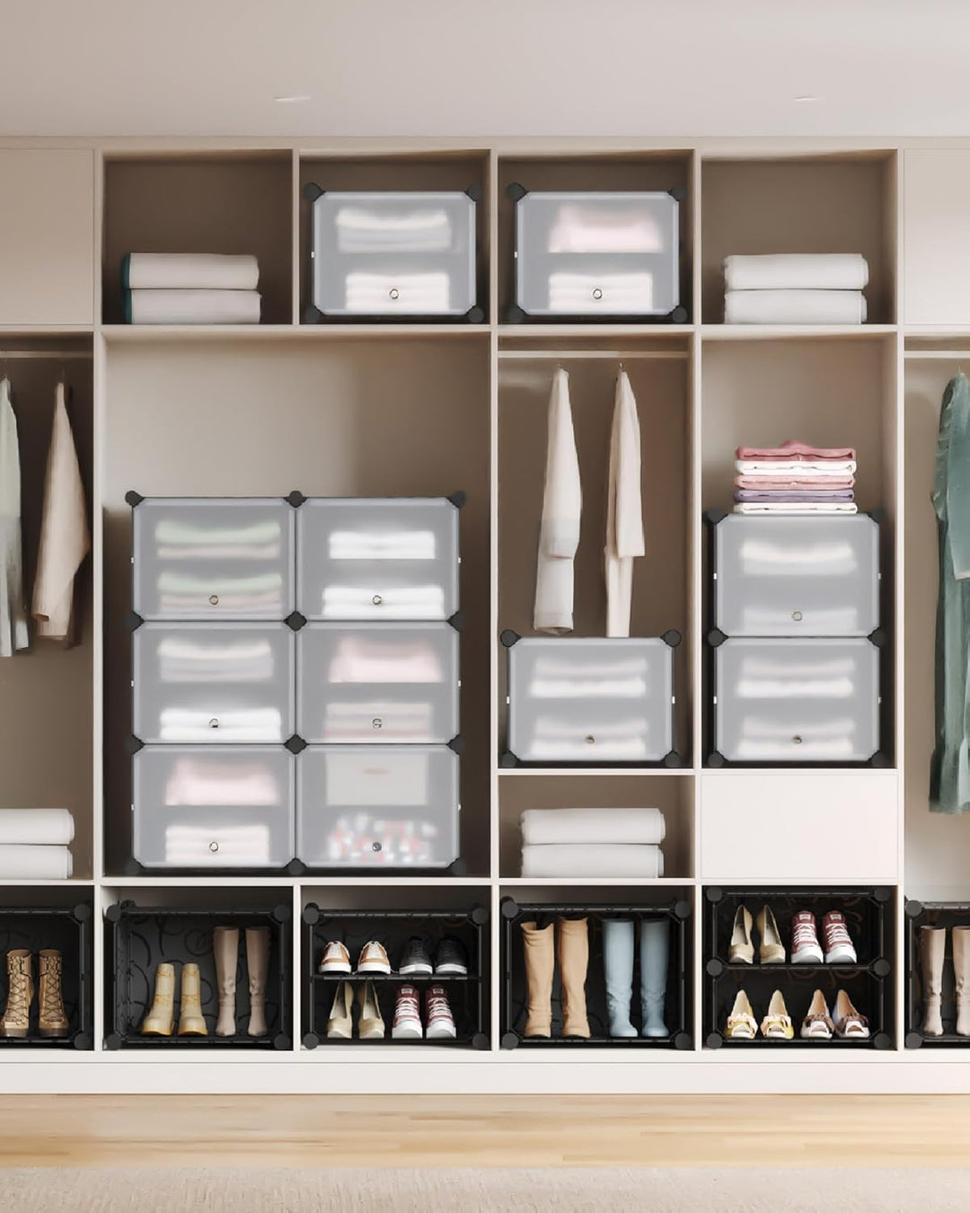 Mondeer Schuhregal, Kunststoff Schuhschrank 10 Ebenen, Schuhregal Organizer hält 40 Paar Schuhe Plat