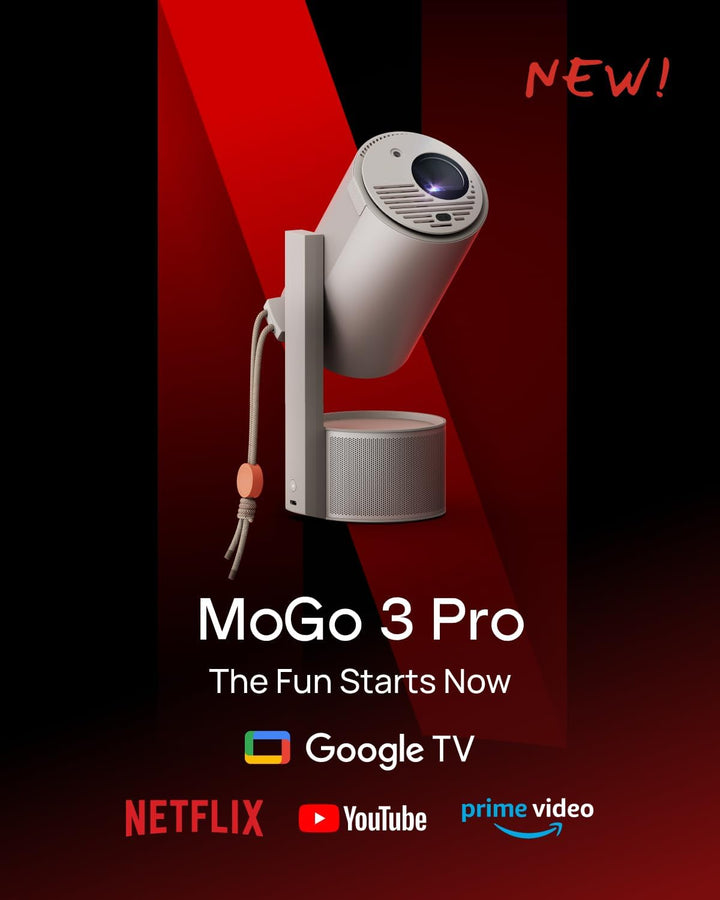 XGIMI MoGo 3 Pro 1080P Mini Beamer,Google TV mit Lizenziertem Netflix,Integriertem Verstellbarem Stä