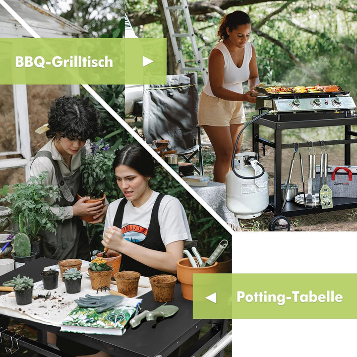 Royal Gourmet Grillwagen Grilltisch Outdoor Beistelltisch Garten Trolley Outdoorküche Multifunktione