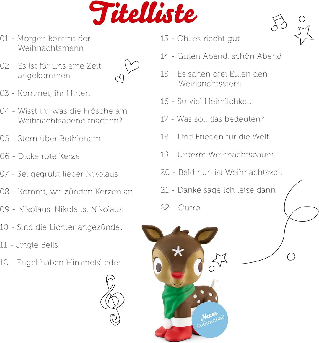 tonies Hörfiguren für Toniebox, Lieblings-Kinderlieder – Weihnachtslieder 2, Kinderlieder ab 3 Jahre