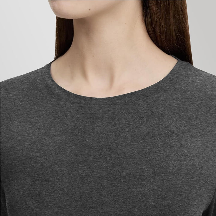LiKing Langarmshirt Damen Basic Longsleeve Langarm-Shirt Oberteil Tops mit Stretch Baumwolle 3er Pac