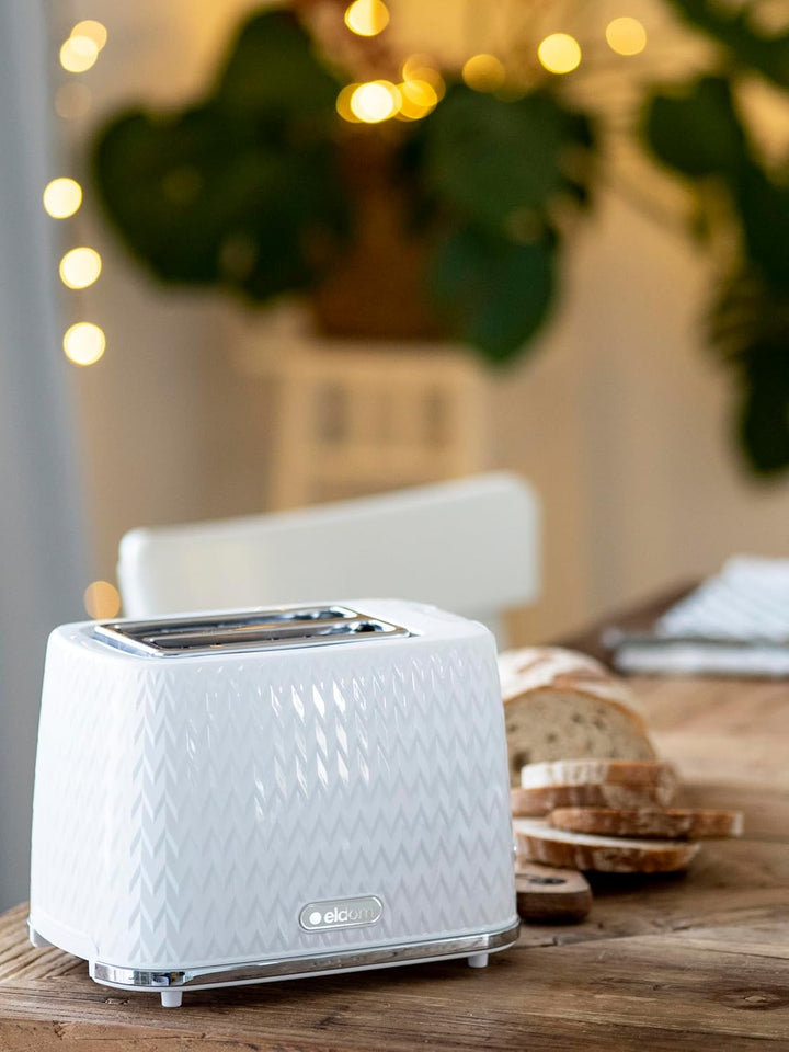 eldom TO265 Nele Toaster | 7 Röststufen | Defrost-Funktion | mit integrierten Brötchenaufsatz | Krüm