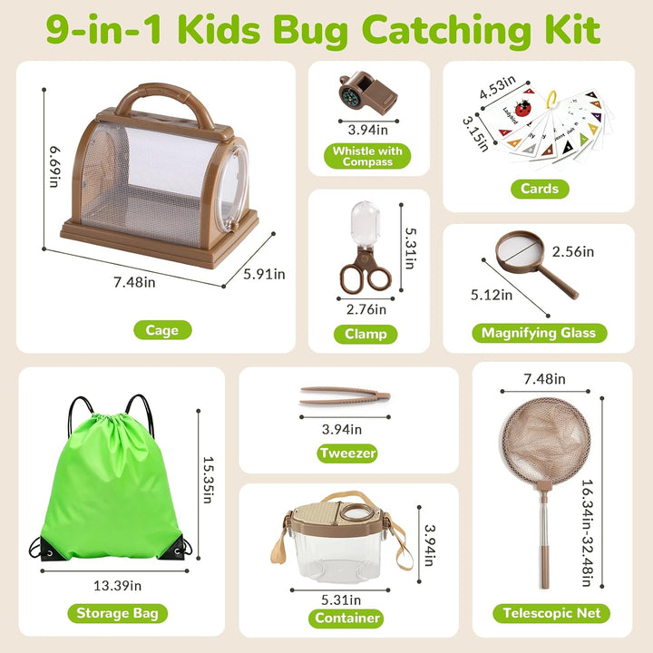 9 Teilig Entdecker Kit für Kinder Forscherset für Kinder 3–12 Jahren