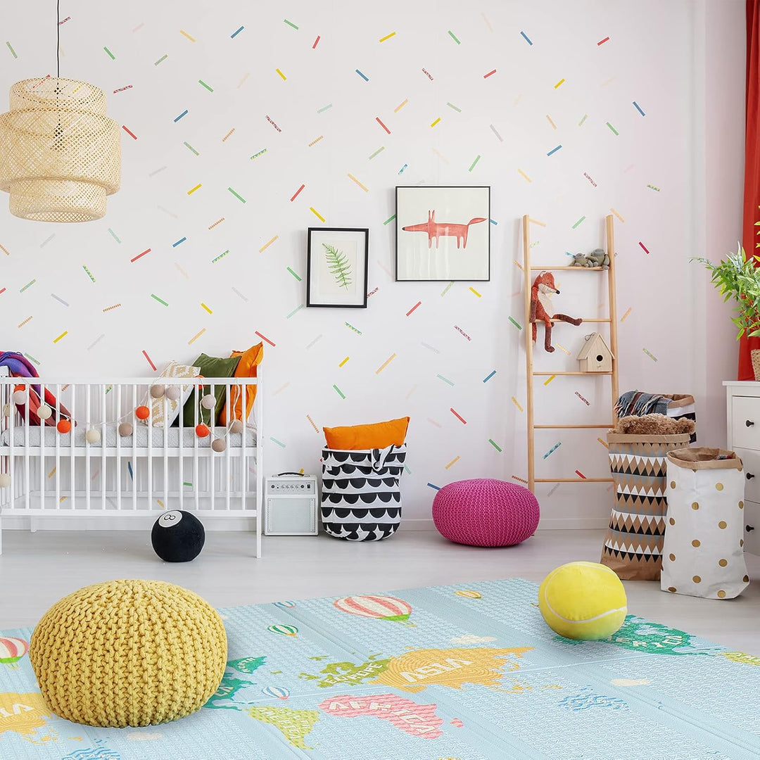 CCLIFE Krabbelmatte Spielmatte Baby Schadstofffrei 196x176x1cm Faltbar Spielunterlage Spielteppich G