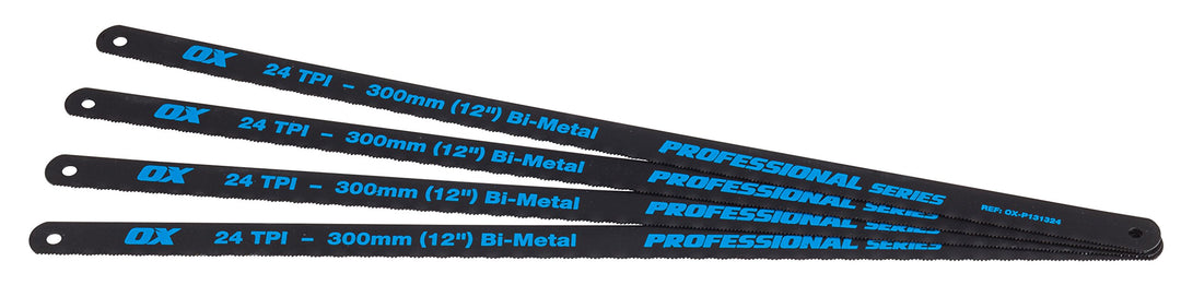 OX Pro 12" Hacksaw Blades 24 TPI Pack 4 Replacement Blades 24 TPI Pack 4, Replacement Blades 24 TPI