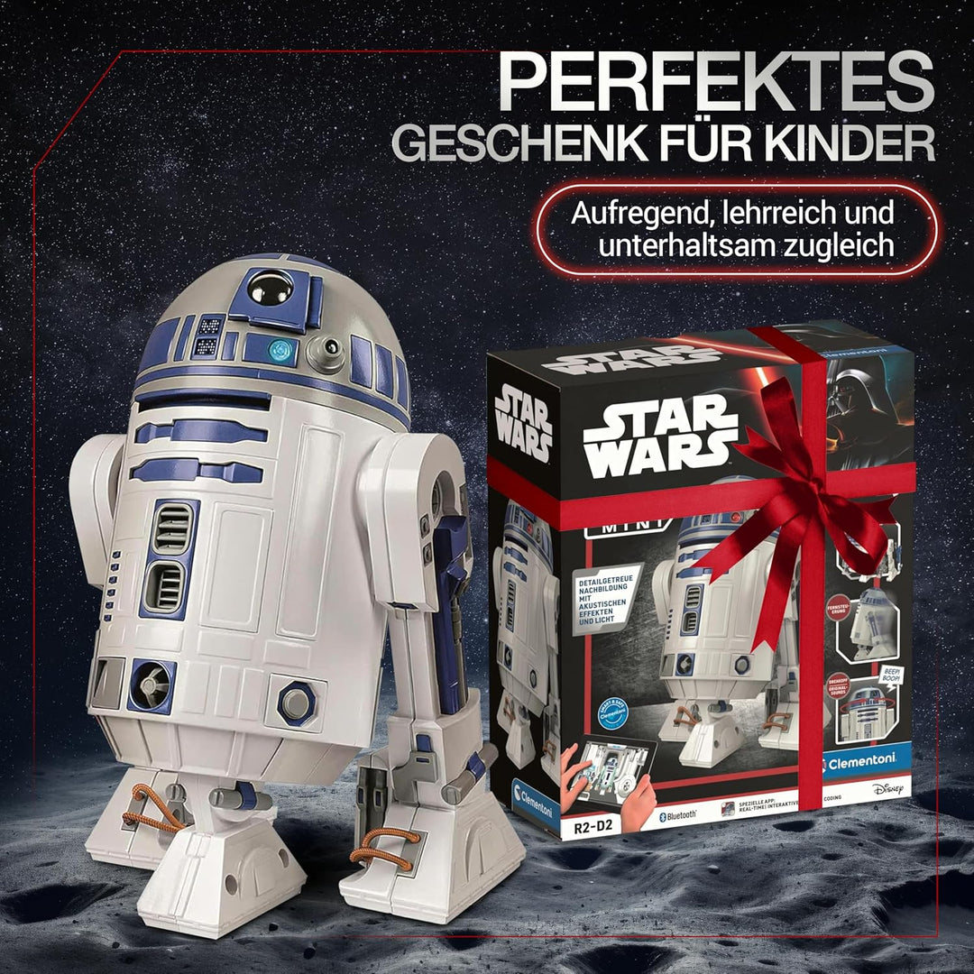 Clementoni Star Wars R2-D2 Roboter - Bausatz mit über 50 Teilen für Kinder ab 8 Jahren - Inkl. App z