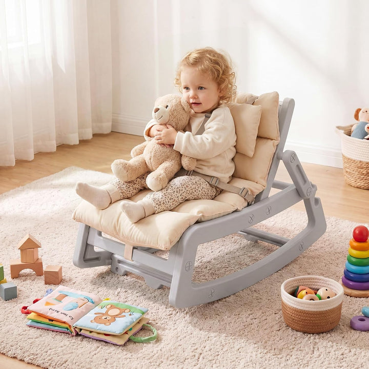 COSTWAY 2 in 1 Babywippe, Baby Schaukelstuhl mit verstellbarer Rücklehne, waschbarem Kissen &amp; Sicher