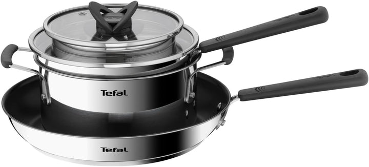 Tefal G737S5 Opti'Space Topf- & Pfannenset 5-teilig | Stielkasserolle 16 cm (inkl. Deckel) | Kochtop