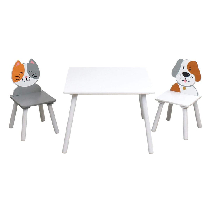 Liberty House Toys Tisch und Stühle für Katzen und Hunde, Technisches Holz, grau und weiss, H440 x W