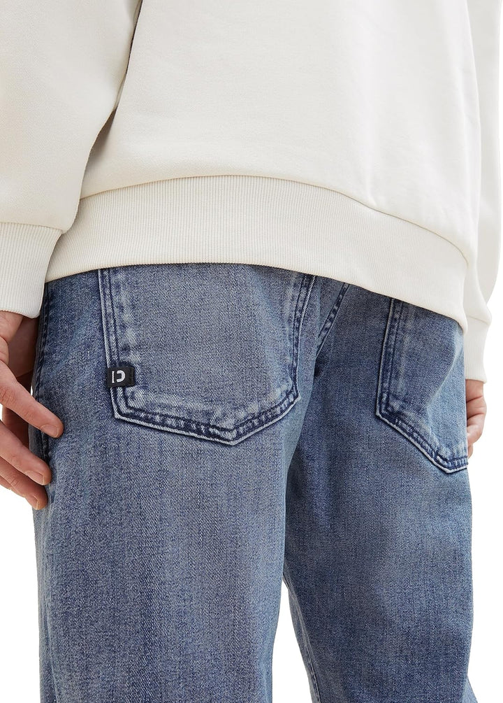 TOM TAILOR Denim Herren Piers Slim Jeans mit Stretch 27W / 32L 10118 - Used Light Stone Blue Denim,