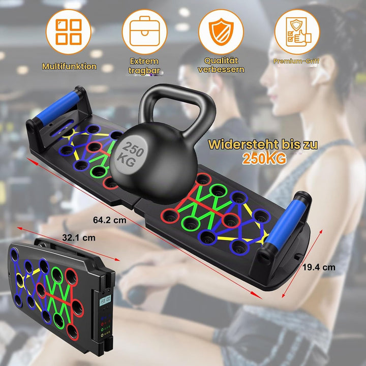 Liegestützbrett mit Zähler Faltbare Multifunktion Liegestütze Brett 30 in 1 Push Up Rack Board Schul