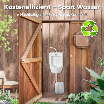 Urinal Kunststoff Pissoir mit Schlauch, Urinalsieb & Zubehöhr - Herren Männer WC Set Steh Klo Urinal