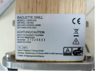 COKLAI Raclette Grill 2 Personen mit Antihaft beschichteter gestreifter Grillplatte, Mini Grill Racl