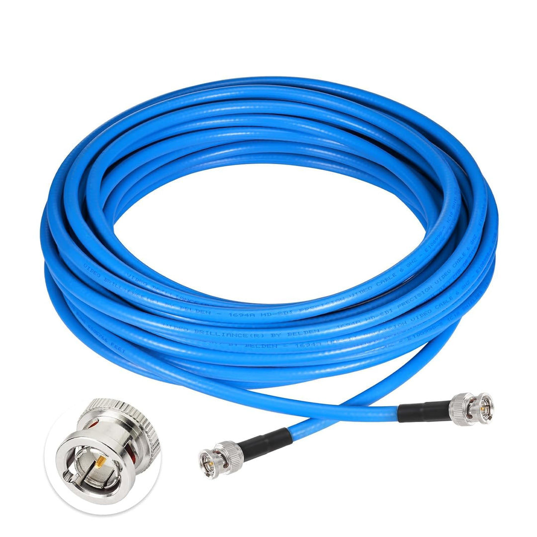 Superbat SDI Kabel BNC Kabel 12M 3G/6G/12G SDI Kabel 40ft (Belden 1694A Blau) Unterstützt HD-SDI/3G-