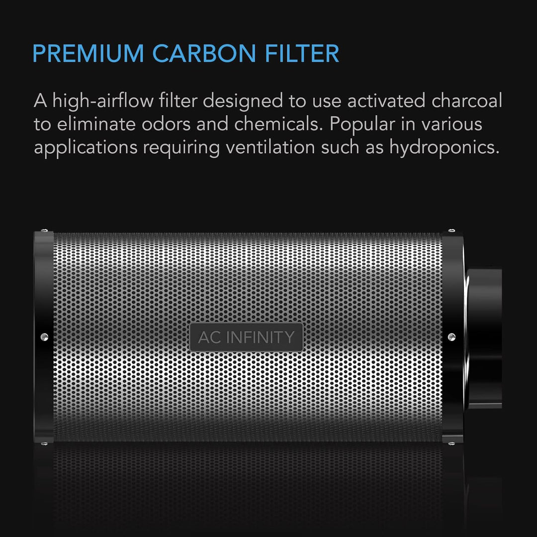 AC Infinity Aktivkohlefilter 300mm mit mit hochwertiger australischer Virgin-Kohle, für Inline-Rohrv