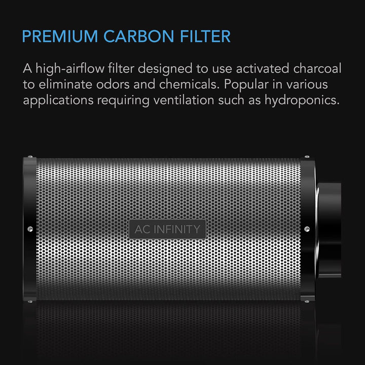 AC Infinity Aktivkohlefilter 300mm mit mit hochwertiger australischer Virgin-Kohle, für Inline-Rohrv