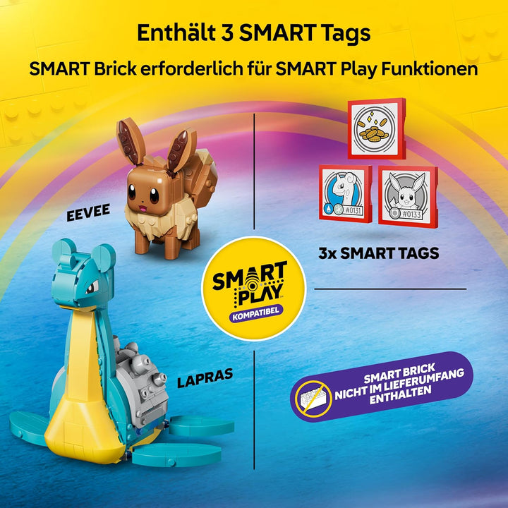 LEGO Pokémon SMART Play: Evoli und Lapras auf Schatzsuche - kompatibles interaktives Spielset mit 3