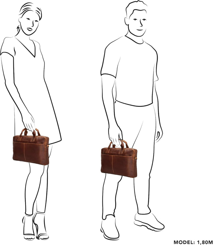 Hide & Stitches Laptoptasche Japura Kollektion 15,6 Zoll Laptopfach Verstellbarer Schultergurt Doppe