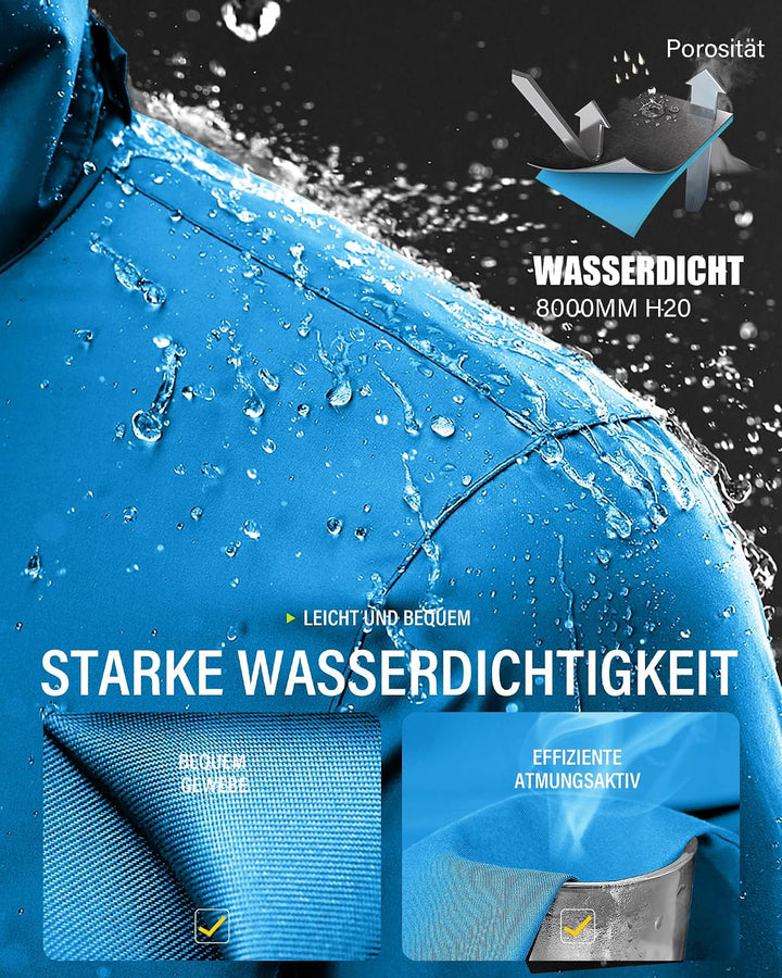 Coutyuyi Herren &amp; Damen Regenanzug Reflektierender 100% Wasserdichter Anzug Outdoor Regenmantel Wind