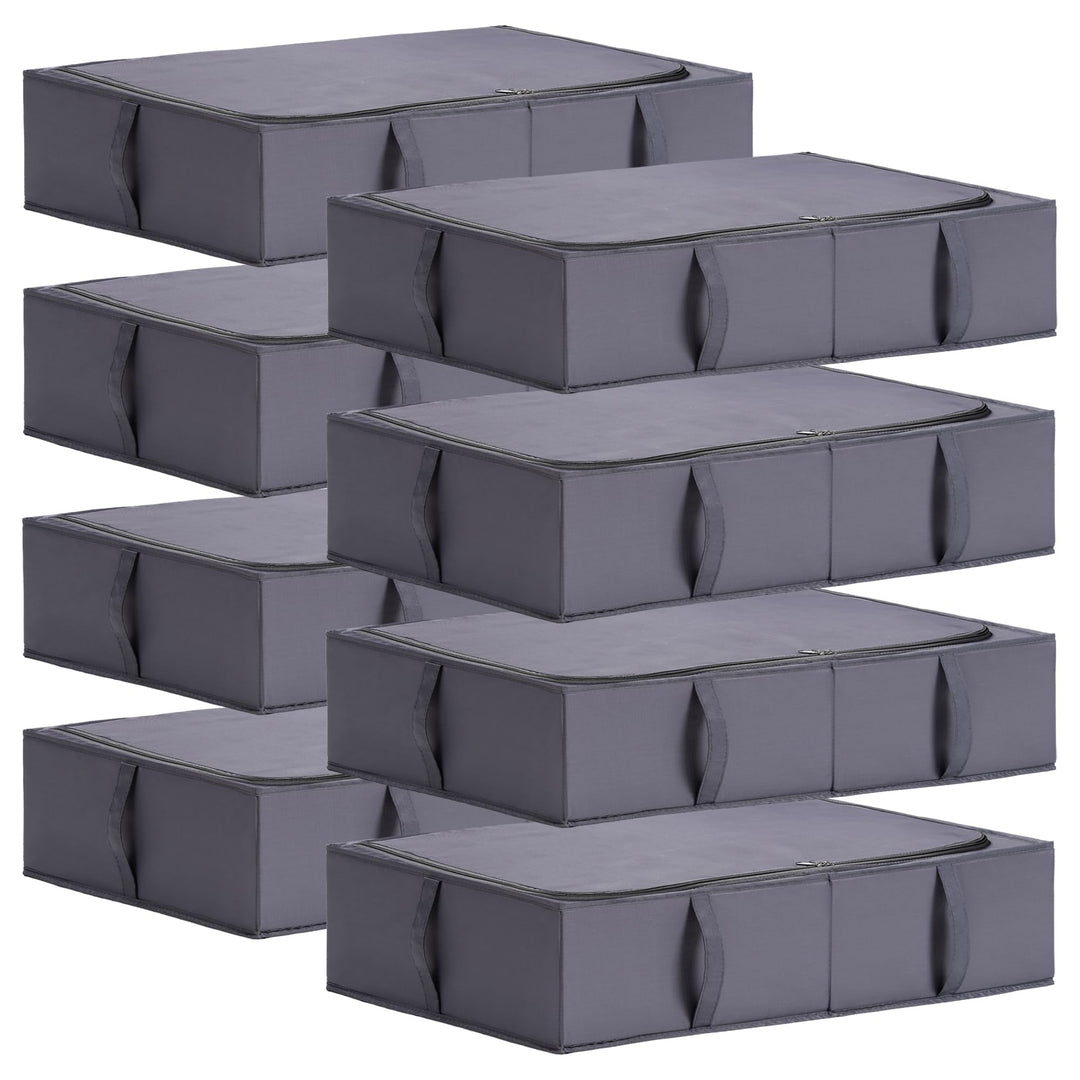 TYEERS Unterbett Aufbewahrungsbox mit Deckel, Strapazierfähiger Stoff, Waschbar, Zusammenklappbar, B