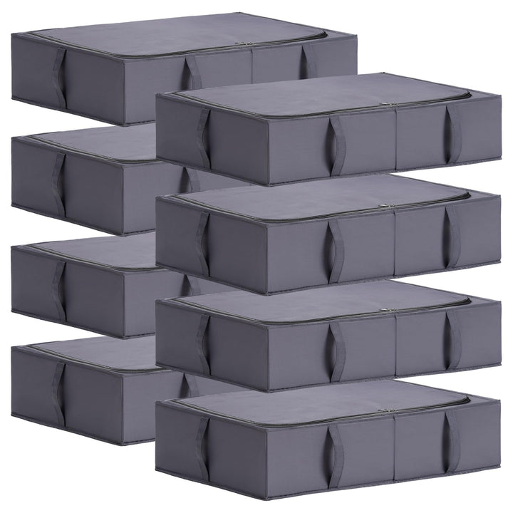 TYEERS Unterbett Aufbewahrungsbox mit Deckel, Strapazierfähiger Stoff, Waschbar, Zusammenklappbar, B