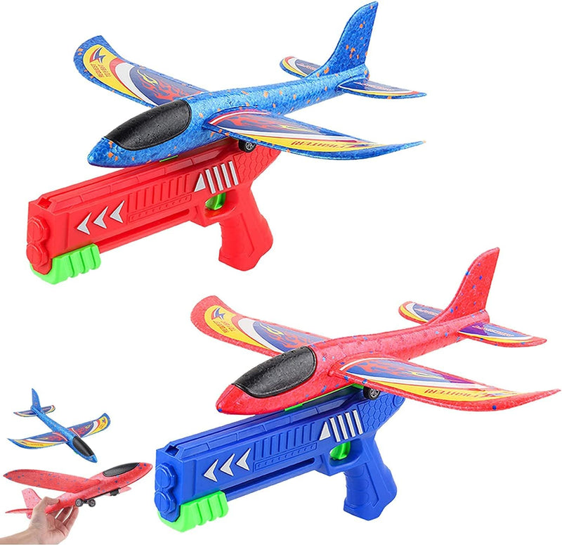 Forhome Spielzeug Flugzeuge,2 Stück Styroporflieger Katapult,Modell Schaum Flugzeug,Gross Kinder Sty