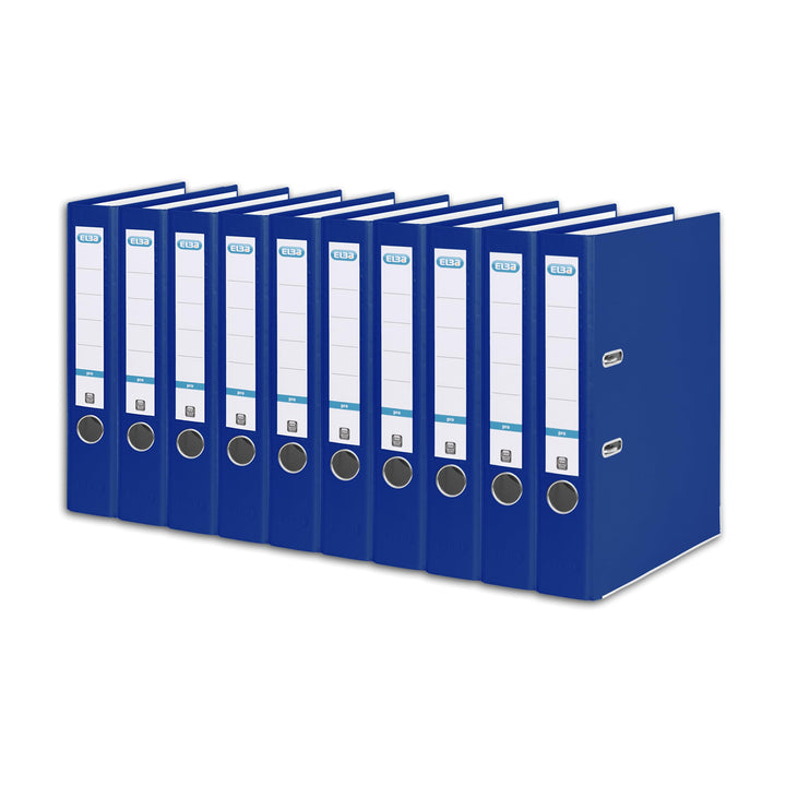 Elba Ordner A4, Smart Pro, 5 cm schmal, Kunststoff aussen, hellblau, 10 Stück ozeanblau, ozeanblau