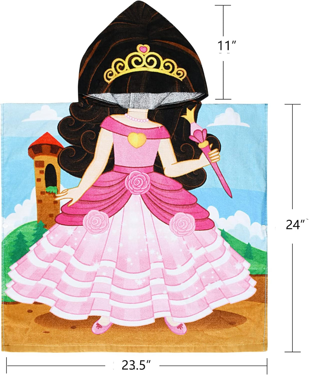 Kato Tirrinia 100% Baumwolle Badeponcho Strandtuch 90-120cm Mädchen Kinder, Absorbierender Bademante