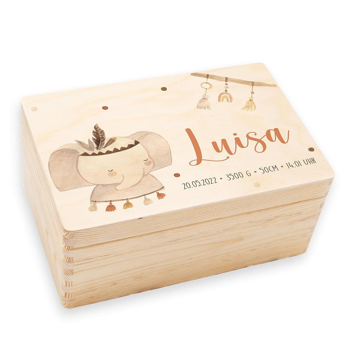KIDSMOOD - Erinnerungsbox Baby, personalisierte Holzkiste mit Deckel, Ideal zur Aufbewahrung von Eri