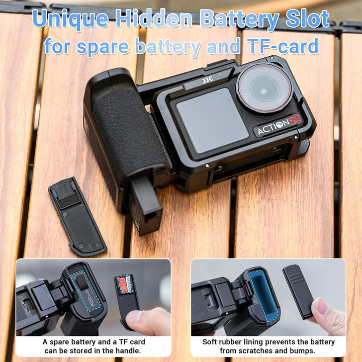 JJC Osmo Action 5 Pro Cage Street Grip Kit, Metall-Schutzrahmen mit Griff für DJI Osmo Action 5 Pro/