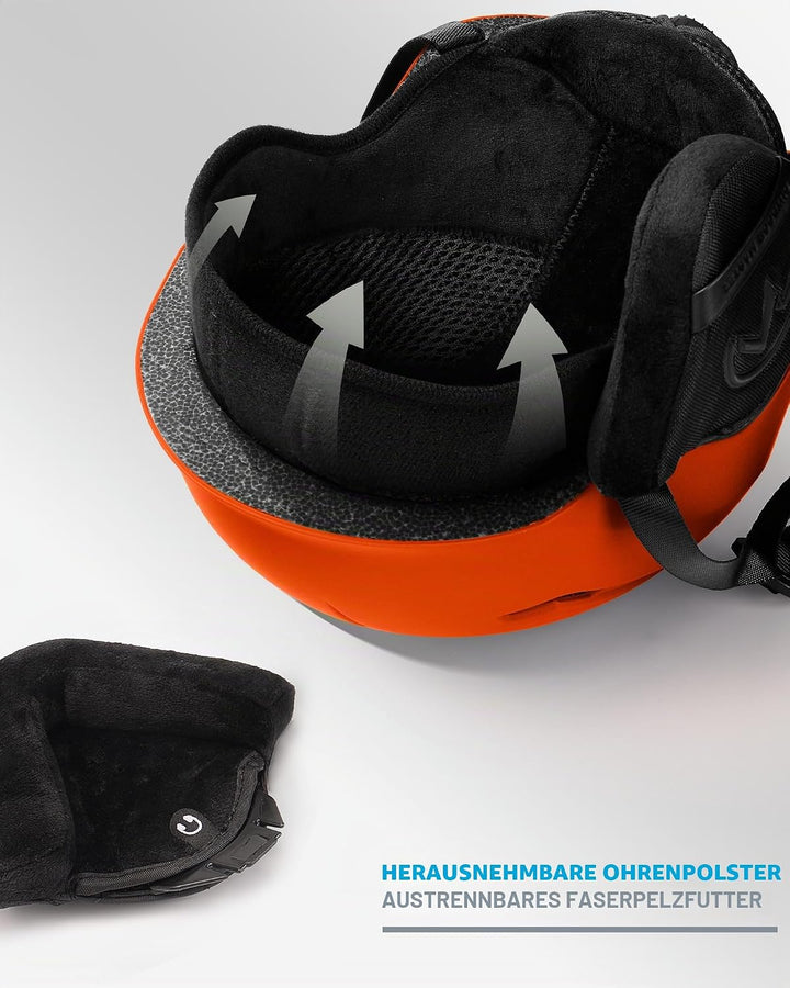 OutdoorMaster Skihelm-Set, Snowboard-Helm mit Brille für Erwachsene - 12 Belüftungsöffnungen - Skihe