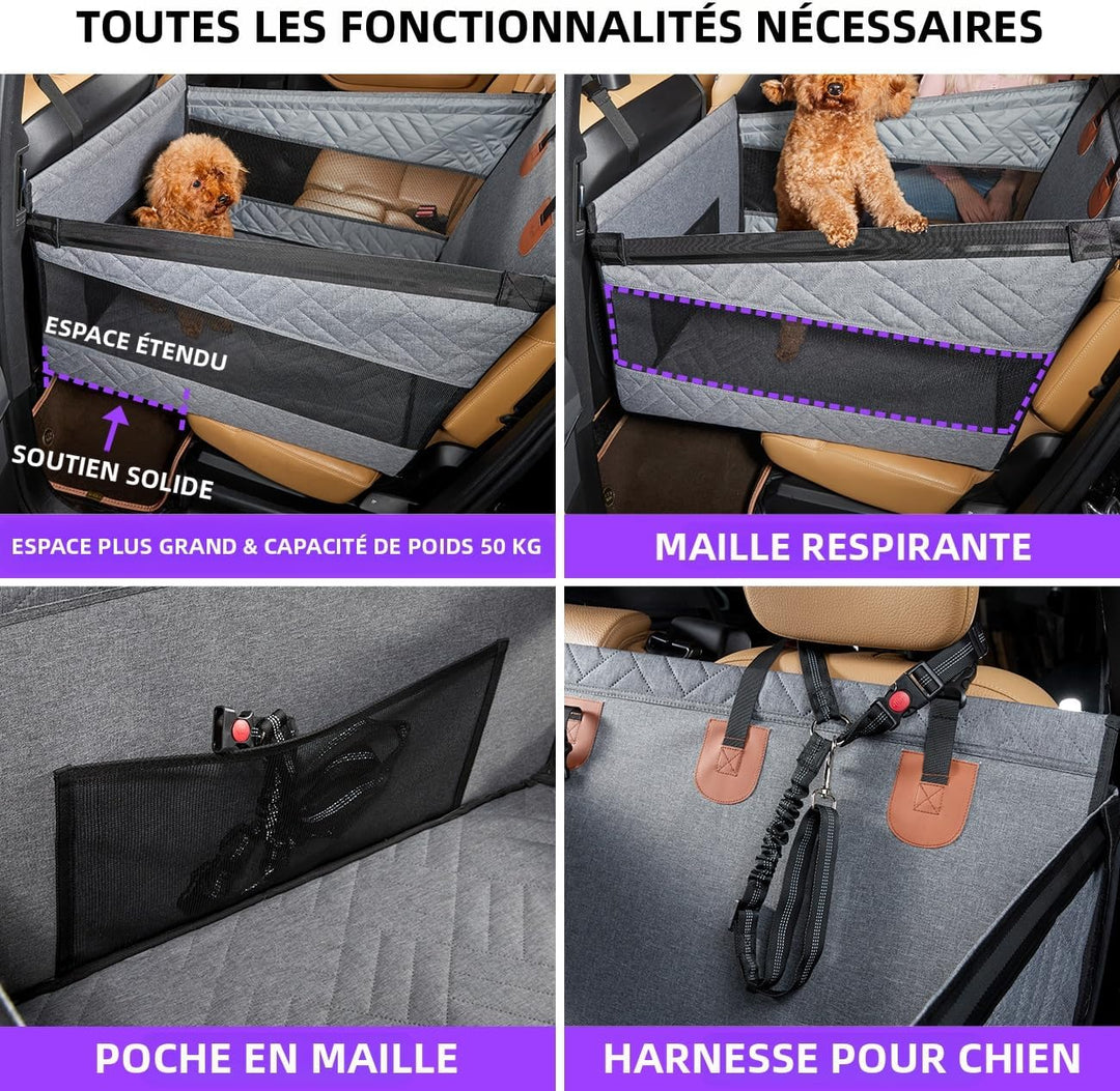 Hundesitz für Grosshunde bis 15kg – Sicherer Autositzbezug für Rücksitz, Robuster Hunde-Boostersitz