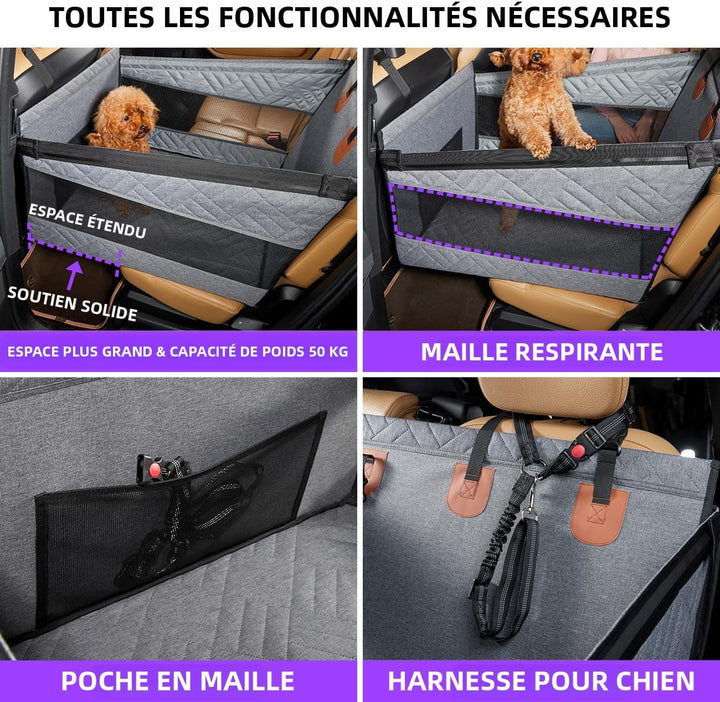 Hundesitz für Grosshunde bis 15kg – Sicherer Autositzbezug für Rücksitz, Robuster Hunde-Boostersitz