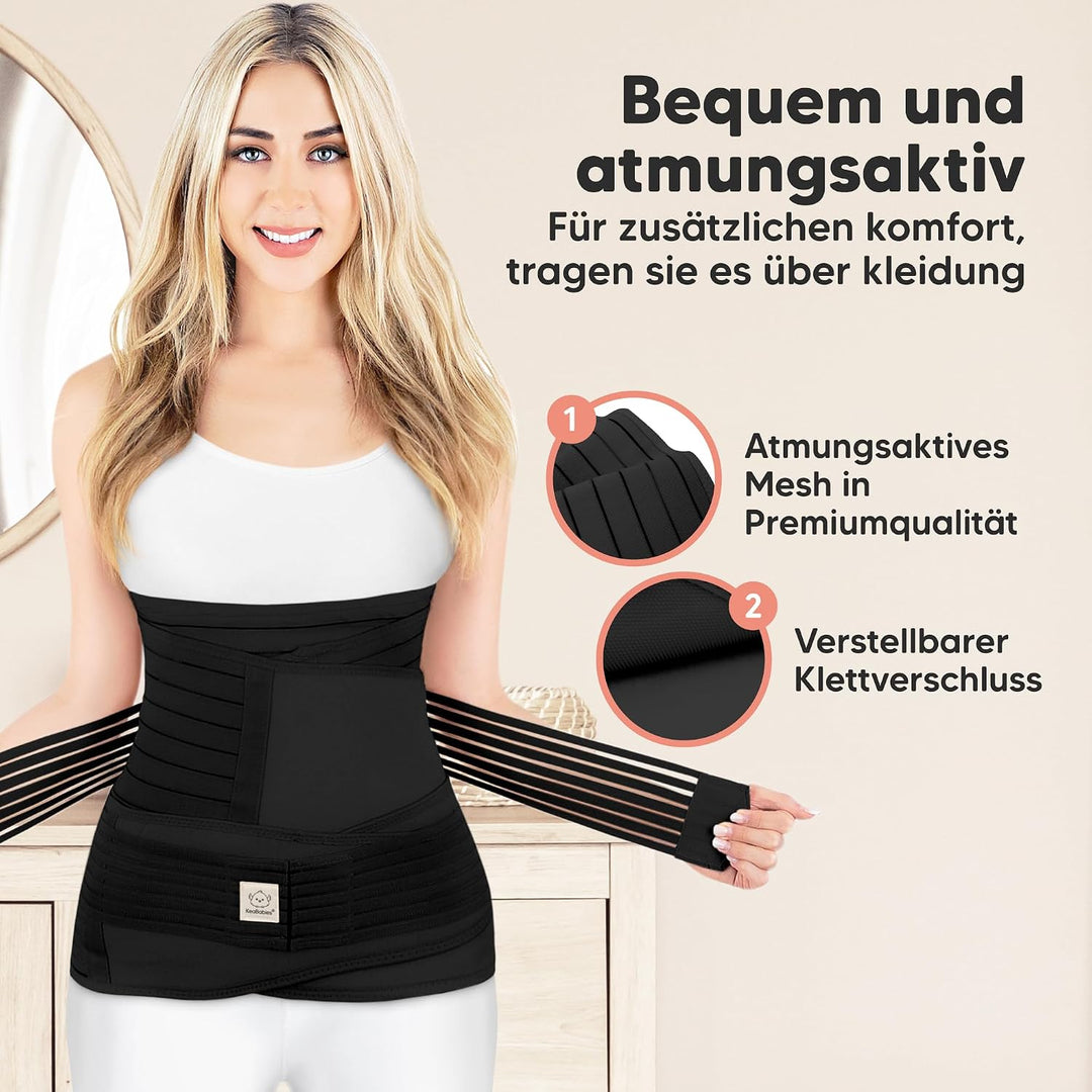 Grösse M KeaBabies 3 in 1 Postpartum Gürtel für Damen - Bauchgurt nach Geburt Kaiserschnitt - Rückbi