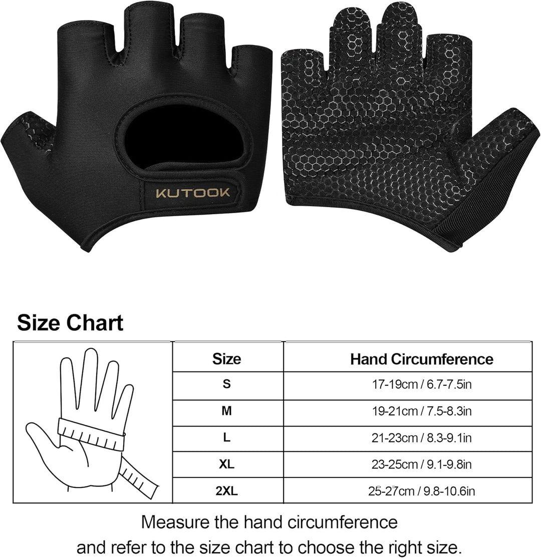 KUTOOK Mini Fitnesshandschuhe Herren/Damen 3mm XRD Gepolstert rutschfeste Halb Handschuhe für Gym Pu