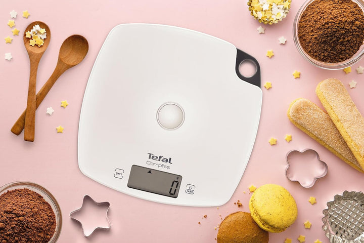 Tefal Küchenwaage, komplett, Präzision, 5 kg/1 g, Tara-Funktion, Weiss, BC1000V0