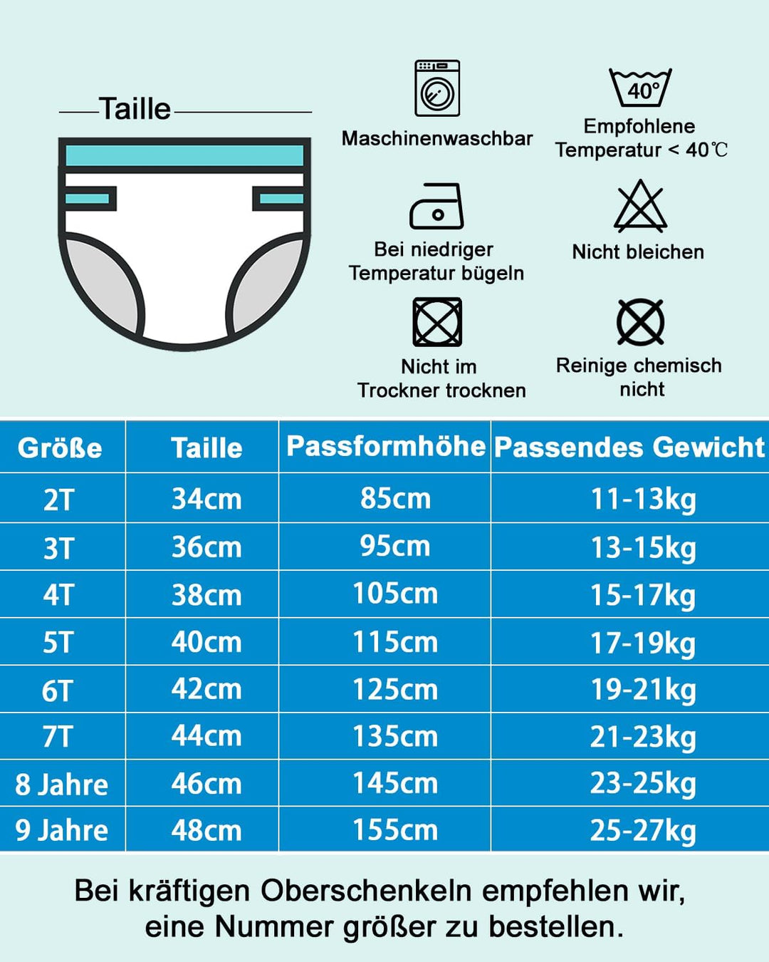 FLYISH DIRECT Baby Töpfchen Trainingshose für Töpfchentraining, 6-Lagen-Struktur Kinder Trainingsunt