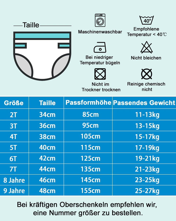 FLYISH DIRECT Baby Töpfchen Trainingshose für Töpfchentraining, 6-Lagen-Struktur Kinder Trainingsunt