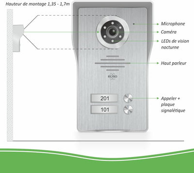 ELRO DV477IP2 WiFi IP Video Türsprechanlage-2-Familien-mit 2X 7-Zoll-Farbbildschirm-Color Night Visi