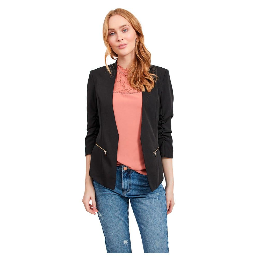 Vila Damen Blazer 36 Schwarz, 36 Schwarz
