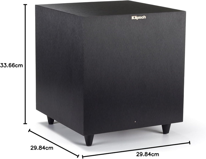 Klipsch Referenz R-8SW Surround Subwoofer, 150 Watt Spitzenleistung (gebürstetes schwarzes Vinyl, 20